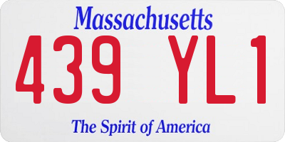 MA license plate 439YL1