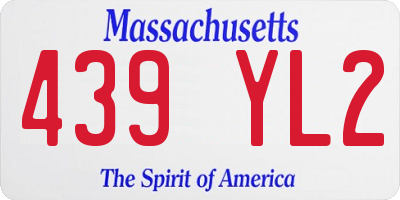 MA license plate 439YL2