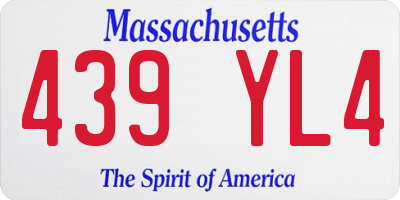 MA license plate 439YL4