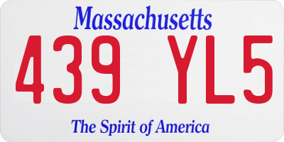 MA license plate 439YL5