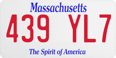 MA license plate 439YL7