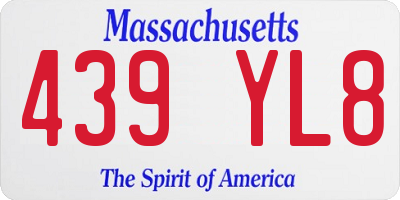 MA license plate 439YL8