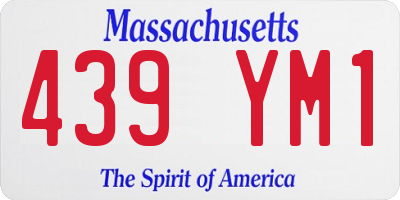 MA license plate 439YM1