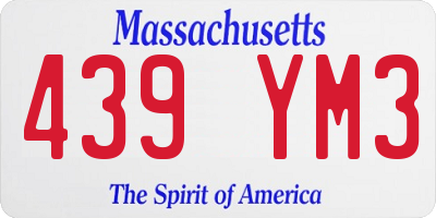 MA license plate 439YM3