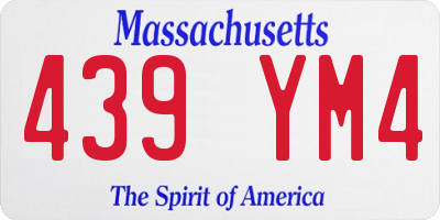 MA license plate 439YM4