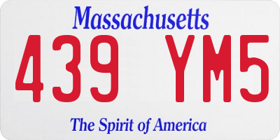 MA license plate 439YM5