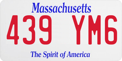 MA license plate 439YM6