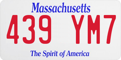 MA license plate 439YM7