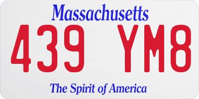 MA license plate 439YM8