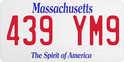 MA license plate 439YM9