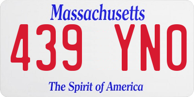 MA license plate 439YN0