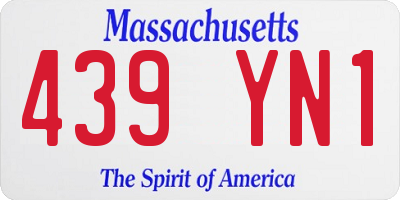 MA license plate 439YN1