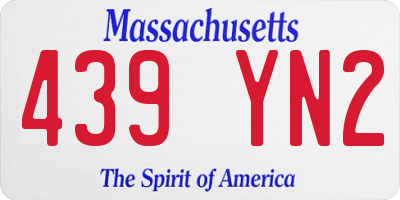 MA license plate 439YN2
