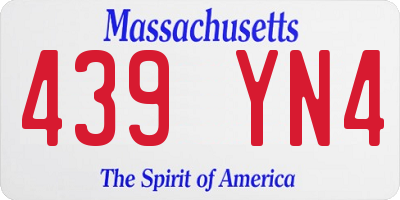 MA license plate 439YN4