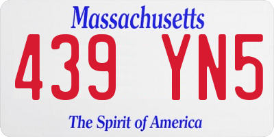 MA license plate 439YN5