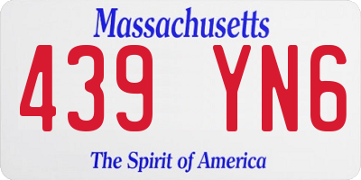 MA license plate 439YN6