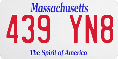 MA license plate 439YN8