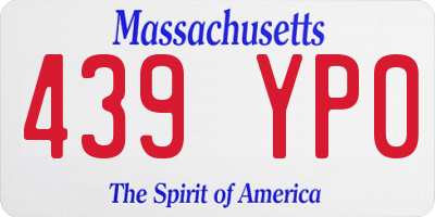 MA license plate 439YP0