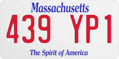 MA license plate 439YP1