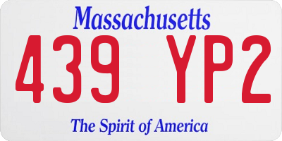 MA license plate 439YP2