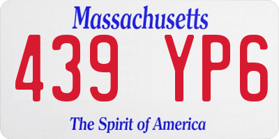 MA license plate 439YP6
