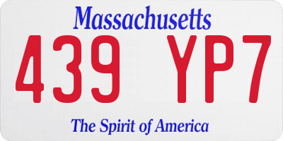 MA license plate 439YP7