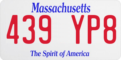 MA license plate 439YP8