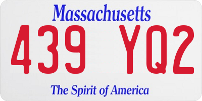 MA license plate 439YQ2