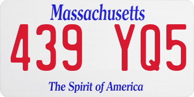 MA license plate 439YQ5