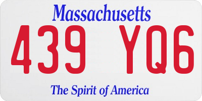 MA license plate 439YQ6