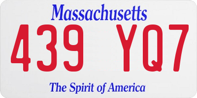 MA license plate 439YQ7