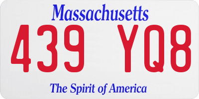 MA license plate 439YQ8