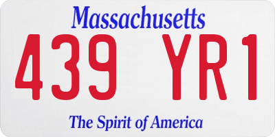 MA license plate 439YR1