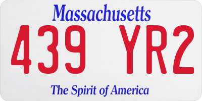 MA license plate 439YR2
