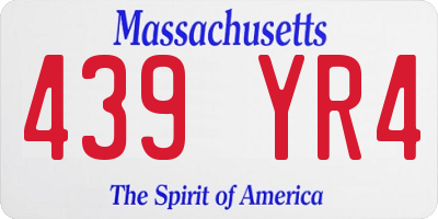 MA license plate 439YR4