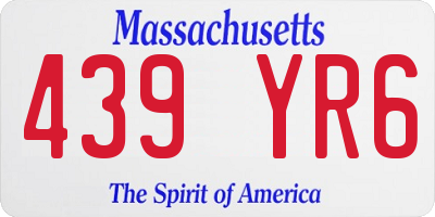 MA license plate 439YR6