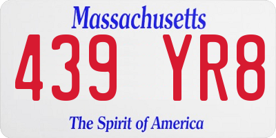 MA license plate 439YR8