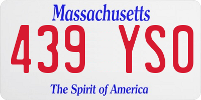 MA license plate 439YS0