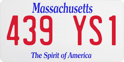 MA license plate 439YS1