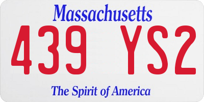 MA license plate 439YS2