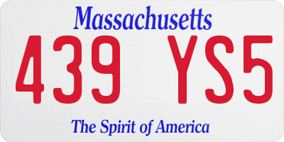 MA license plate 439YS5