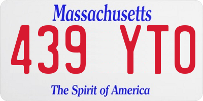 MA license plate 439YT0