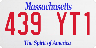 MA license plate 439YT1