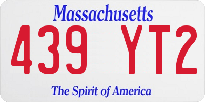 MA license plate 439YT2