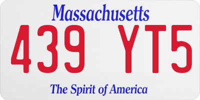 MA license plate 439YT5