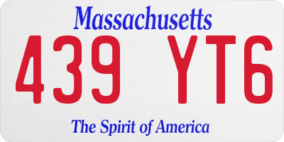 MA license plate 439YT6