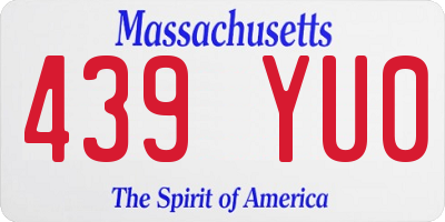MA license plate 439YU0