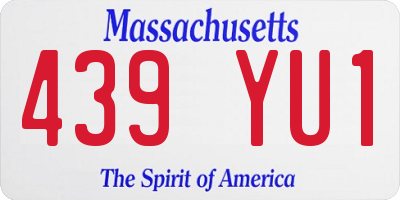 MA license plate 439YU1
