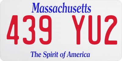 MA license plate 439YU2