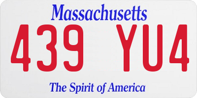 MA license plate 439YU4
